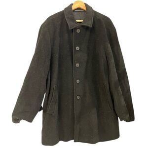 London Fog Black Wool Button Up Coat Men’s Size XL